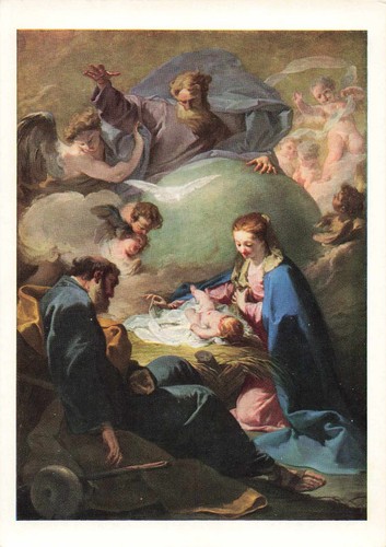 Cartolina natività con dio - cartolina,